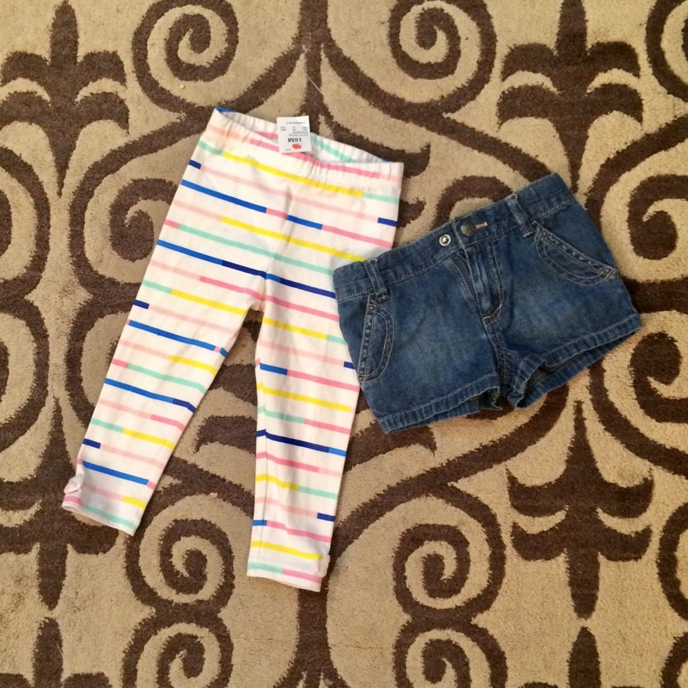 Bundle 18m soft denim shorts &great cotton legging